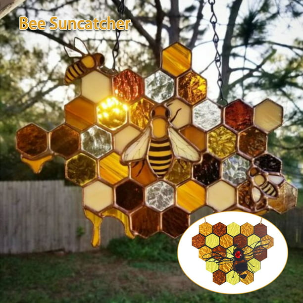 Honeycomb Stained Glass Sun Catcher Wall Hanging